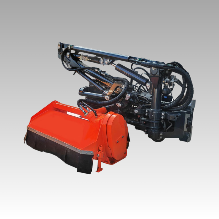Sibom Skid Steer 78" Boom Mower, 5 Mower Head Options, Multi-joint, 30° Deflection, 15 ft. Arm, Maintenance-free lubrication