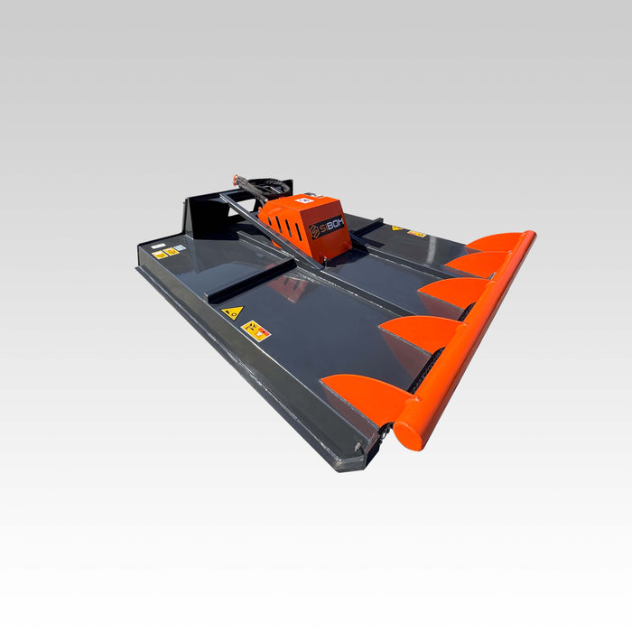 SIBOM Skid Steer Grass Mower Brush Cutter Attachment, Multi-Fit Frame, Push Bar Design