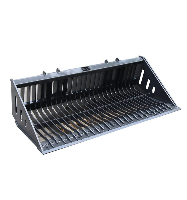 Sibom Skid Steer Skeleton Rock Bucket, 2.36" Tine Spacing, reinforced tines - Sibom Industry