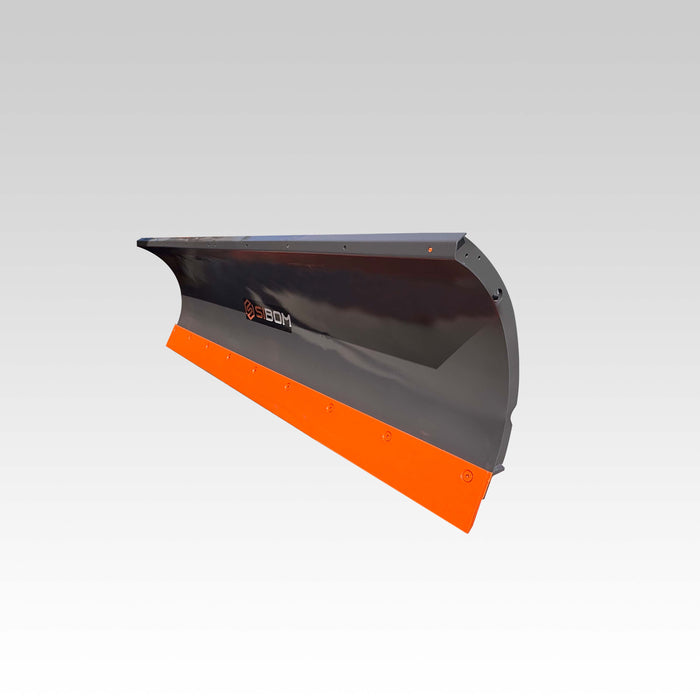 SIBOM Skid Steer Snow Blade Attachment, 30° Hydraulic Angling, Adjustable Skid Shoes, NM500 Steel Cutting Edge, Spring-Loaded Trip Mechanism